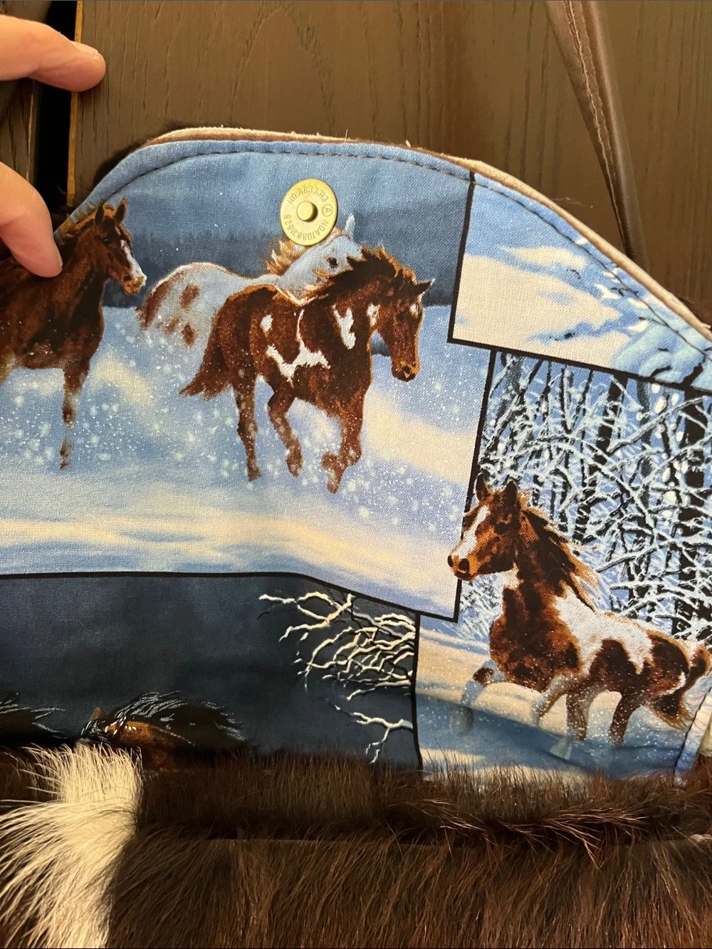 Genuine cowhide crossbody purse. Handmade. - Picture 6 of 10
